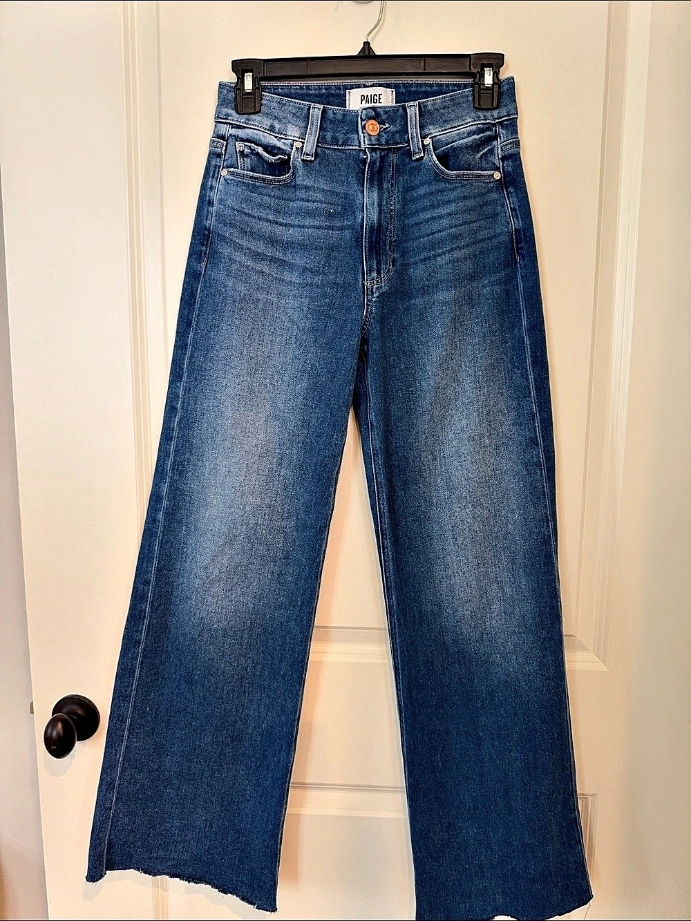 Paige Anessa High Rise Wide Leg Jeans Blue Waist 25 /30 inch inseam